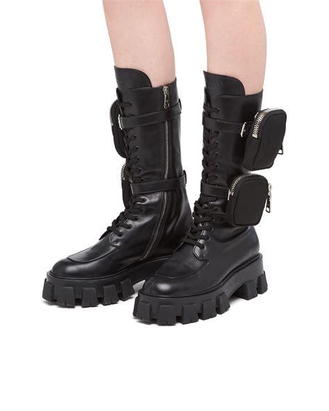 monolith leather boots prada price|prada monolith boots men's.